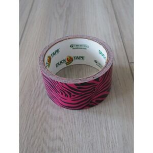 Duck Brand Zebra Pink Black Duct Tape Animal Print Partial Roll